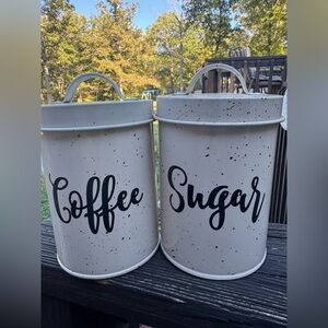 Cream Off White Coffee and Sugar Canisters